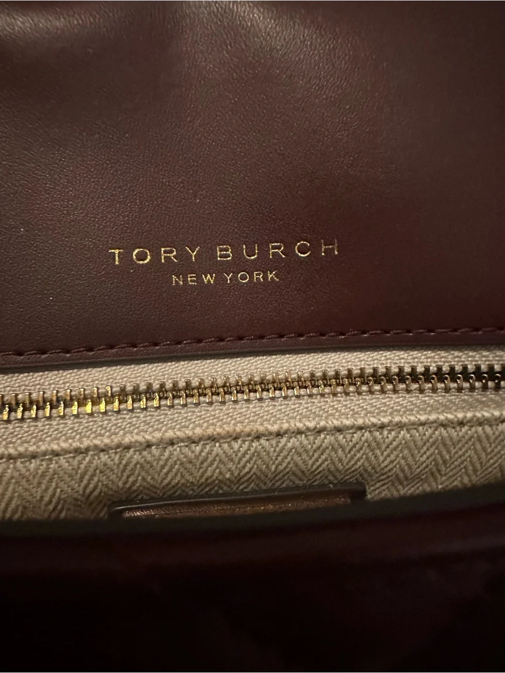 Tory Burch Quilted Burgundy Leather Shoulder Bag with Wallet